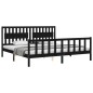 vidaXL Massivholzbett mit Kopfteil Schwarz 200x200 cm vidaXL Massivholzbett mit Kopfteil Schwarz 200x200 cm