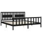 vidaXL Massivholzbett mit Kopfteil Schwarz 200x200 cm vidaXL Massivholzbett mit Kopfteil Schwarz 200x200 cm