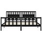 vidaXL Massivholzbett mit Kopfteil Schwarz 200x200 cm vidaXL Massivholzbett mit Kopfteil Schwarz 200x200 cm