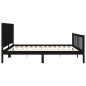 vidaXL Massivholzbett mit Kopfteil Schwarz 200x200 cm vidaXL Massivholzbett mit Kopfteil Schwarz 200x200 cm