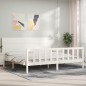 vidaXL Massivholzbett mit Kopfteil Weiß 200x200 cm vidaXL Massivholzbett mit Kopfteil Weiß 200x200 cm