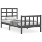 vidaXL Massivholzbett mit Kopfteil Grau 100x200 cm vidaXL Massivholzbett mit Kopfteil Grau 100x200 cm