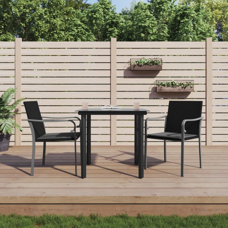 vidaXL 3-tlg. Garten-Essgruppe mit Kissen Poly Rattan und Stahl vidaXL 3-tlg. Garten-Essgruppe mit Kissen Poly Rattan und Stahl