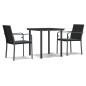 vidaXL 3-tlg. Garten-Essgruppe mit Kissen Poly Rattan und Stahl vidaXL 3-tlg. Garten-Essgruppe mit Kissen Poly Rattan und Stahl