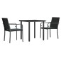vidaXL 3-tlg. Garten-Essgruppe mit Kissen Poly Rattan und Stahl vidaXL 3-tlg. Garten-Essgruppe mit Kissen Poly Rattan und Stahl
