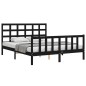 vidaXL Massivholzbett mit Kopfteil Schwarz 160x200 cm vidaXL Massivholzbett mit Kopfteil Schwarz 160x200 cm