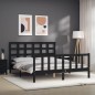 vidaXL Massivholzbett mit Kopfteil Schwarz 160x200 cm vidaXL Massivholzbett mit Kopfteil Schwarz 160x200 cm