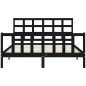 vidaXL Massivholzbett mit Kopfteil Schwarz 160x200 cm vidaXL Massivholzbett mit Kopfteil Schwarz 160x200 cm