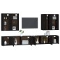 vidaXL 8-tlg. TV-Schrank-Set Schwarz Holzwerkstoff