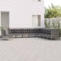 vidaXL 11-tlg. Garten-Lounge-Set mit Kissen Grau Poly Rattan vidaXL 11-tlg. Garten-Lounge-Set mit Kissen Grau Poly Rattan