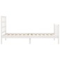 vidaXL Massivholzbett mit Kopfteil Weiß 90x200 cm vidaXL Massivholzbett mit Kopfteil Weiß 90x200 cm