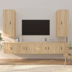 vidaXL 6-tlg. TV-Schrank-Set Sonoma-Eiche Holzwerkstoff