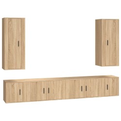 vidaXL 6-tlg. TV-Schrank-Set Sonoma-Eiche Holzwerkstoff