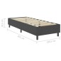 Boxspring-Bettgestell Grau Stoff 100x200 cm Boxspring-Bettgestell Grau Stoff 100x200 cm