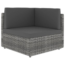 Modulares Sofa-Eckteil Poly Rattan Grau
