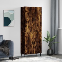 Highboard Räuchereiche 69,5x34x180 cm Holzwerkstoff