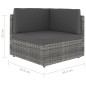 Modulares Sofa-Eckteil Poly Rattan Grau Modulares Sofa-Eckteil Poly Rattan Grau