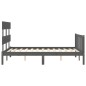 vidaXL Massivholzbett mit Kopfteil Grau 120x200 cm vidaXL Massivholzbett mit Kopfteil Grau 120x200 cm