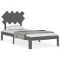 vidaXL Massivholzbett mit Kopfteil Grau 90x200 cm vidaXL Massivholzbett mit Kopfteil Grau 90x200 cm