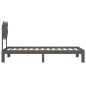 vidaXL Massivholzbett mit Kopfteil Grau 90x200 cm vidaXL Massivholzbett mit Kopfteil Grau 90x200 cm