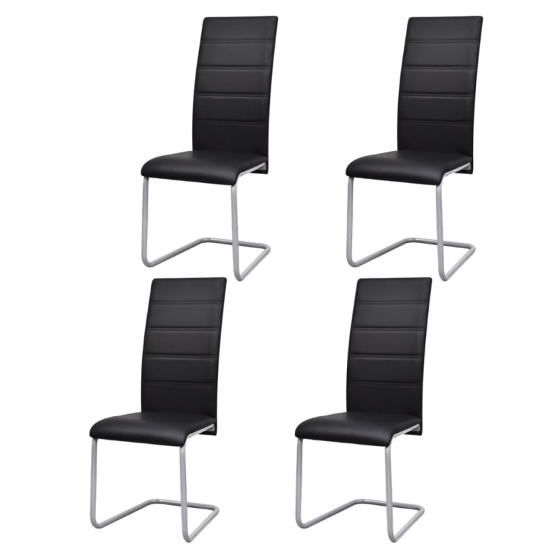 vidaXL Freischwinger 4 Stk. Schwarz Kunstleder vidaXL Freischwinger 4 Stk. Schwarz Kunstleder