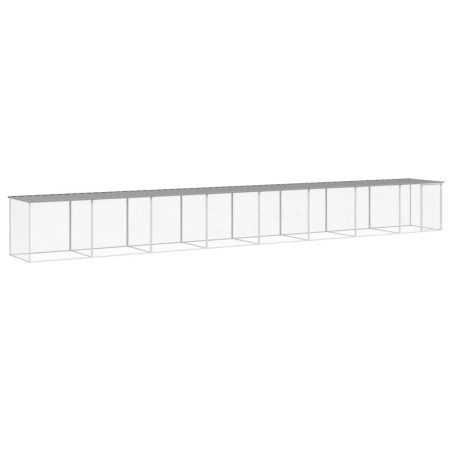 vidaXL Hühnerkäfig mit Dach Hellgrau 803x98x90 cm Verzinkter Stahl
