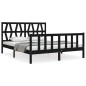 vidaXL Massivholzbett mit Kopfteil Schwarz 160x200 cm vidaXL Massivholzbett mit Kopfteil Schwarz 160x200 cm