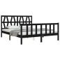 vidaXL Massivholzbett mit Kopfteil Schwarz 160x200 cm vidaXL Massivholzbett mit Kopfteil Schwarz 160x200 cm