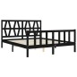 vidaXL Massivholzbett mit Kopfteil Schwarz 160x200 cm vidaXL Massivholzbett mit Kopfteil Schwarz 160x200 cm