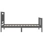 vidaXL Massivholzbett mit Kopfteil Grau 100x200 cm vidaXL Massivholzbett mit Kopfteil Grau 100x200 cm