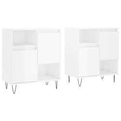 vidaXL Sideboards 2 Stk. Hochglanz-Weiß Holzwerkstoff