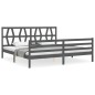 vidaXL Massivholzbett mit Kopfteil Grau 200x200 cm vidaXL Massivholzbett mit Kopfteil Grau 200x200 cm