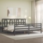 vidaXL Massivholzbett mit Kopfteil Grau 200x200 cm vidaXL Massivholzbett mit Kopfteil Grau 200x200 cm