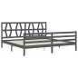 vidaXL Massivholzbett mit Kopfteil Grau 200x200 cm vidaXL Massivholzbett mit Kopfteil Grau 200x200 cm