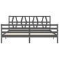vidaXL Massivholzbett mit Kopfteil Grau 200x200 cm vidaXL Massivholzbett mit Kopfteil Grau 200x200 cm
