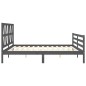 vidaXL Massivholzbett mit Kopfteil Grau 200x200 cm vidaXL Massivholzbett mit Kopfteil Grau 200x200 cm