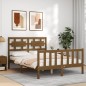 vidaXL Massivholzbett mit Kopfteil Honigbraun 120x200 cm