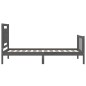 vidaXL Massivholzbett mit Kopfteil Grau 90x200 cm vidaXL Massivholzbett mit Kopfteil Grau 90x200 cm