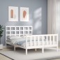 vidaXL Massivholzbett mit Kopfteil Weiß 140x190 cm vidaXL Massivholzbett mit Kopfteil Weiß 140x190 cm