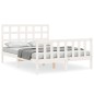 vidaXL Massivholzbett mit Kopfteil Weiß 140x190 cm vidaXL Massivholzbett mit Kopfteil Weiß 140x190 cm