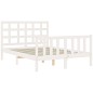 vidaXL Massivholzbett mit Kopfteil Weiß 140x190 cm vidaXL Massivholzbett mit Kopfteil Weiß 140x190 cm