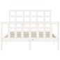 vidaXL Massivholzbett mit Kopfteil Weiß 140x190 cm vidaXL Massivholzbett mit Kopfteil Weiß 140x190 cm