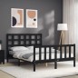 vidaXL Massivholzbett mit Kopfteil Schwarz 120x200 cm vidaXL Massivholzbett mit Kopfteil Schwarz 120x200 cm