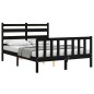 vidaXL Massivholzbett mit Kopfteil Schwarz 140x200 cm vidaXL Massivholzbett mit Kopfteil Schwarz 140x200 cm