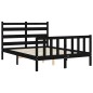 vidaXL Massivholzbett mit Kopfteil Schwarz 140x200 cm vidaXL Massivholzbett mit Kopfteil Schwarz 140x200 cm