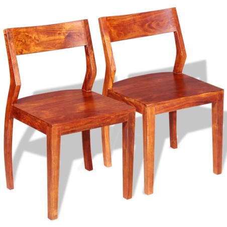 Esszimmerstühle 2 Stk. Akazienholz Massivholz
