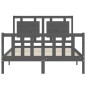 vidaXL Massivholzbett mit Kopfteil Grau 120x200 cm vidaXL Massivholzbett mit Kopfteil Grau 120x200 cm