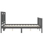 vidaXL Massivholzbett mit Kopfteil Grau 120x200 cm vidaXL Massivholzbett mit Kopfteil Grau 120x200 cm