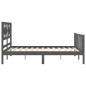 vidaXL Massivholzbett mit Kopfteil Grau 140x190 cm