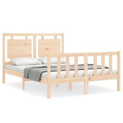 vidaXL Massivholzbett mit Kopfteil 140x190 cm